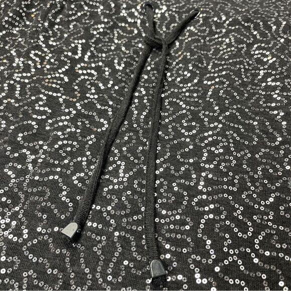 CUPIO gray sequin knit short sleeve v-neck midi party dress, size M - Picture 6 of 13